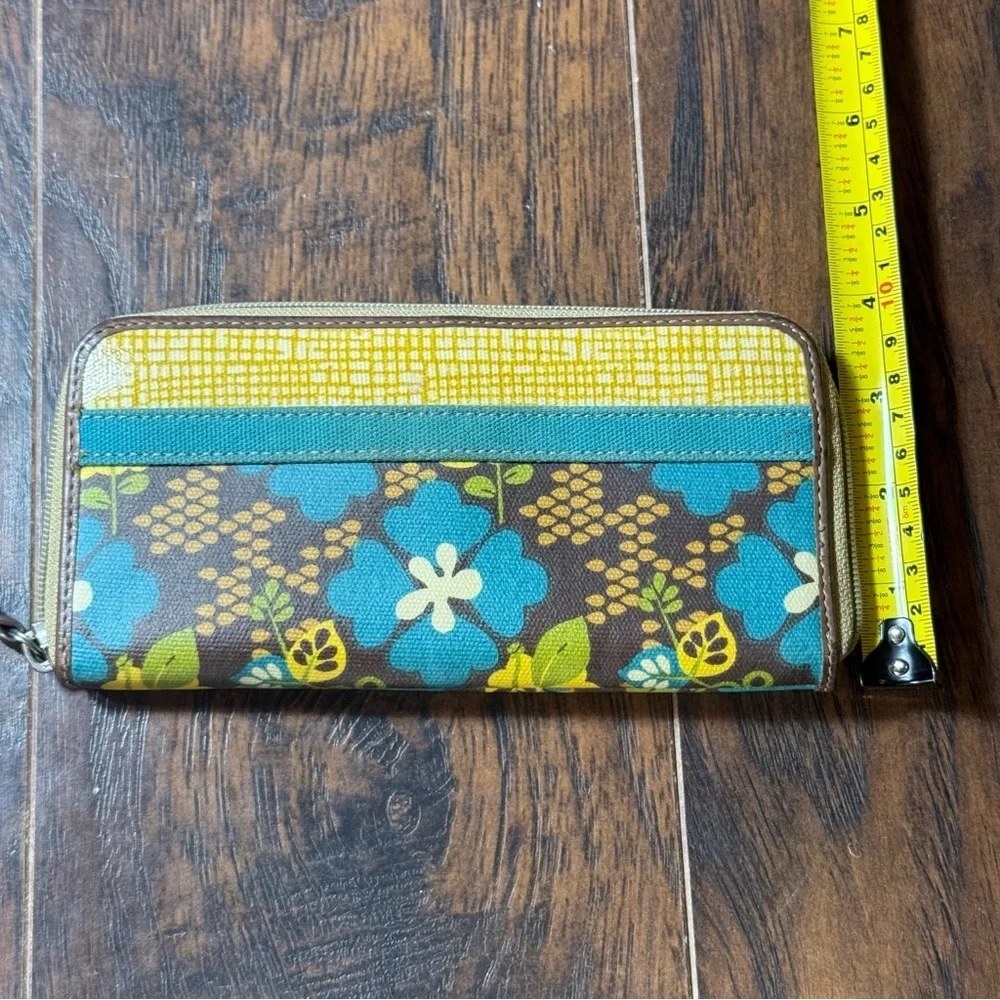 Fossil Floral Zip-Around Wallet | Canvas & Leather‎ | Vintage Style